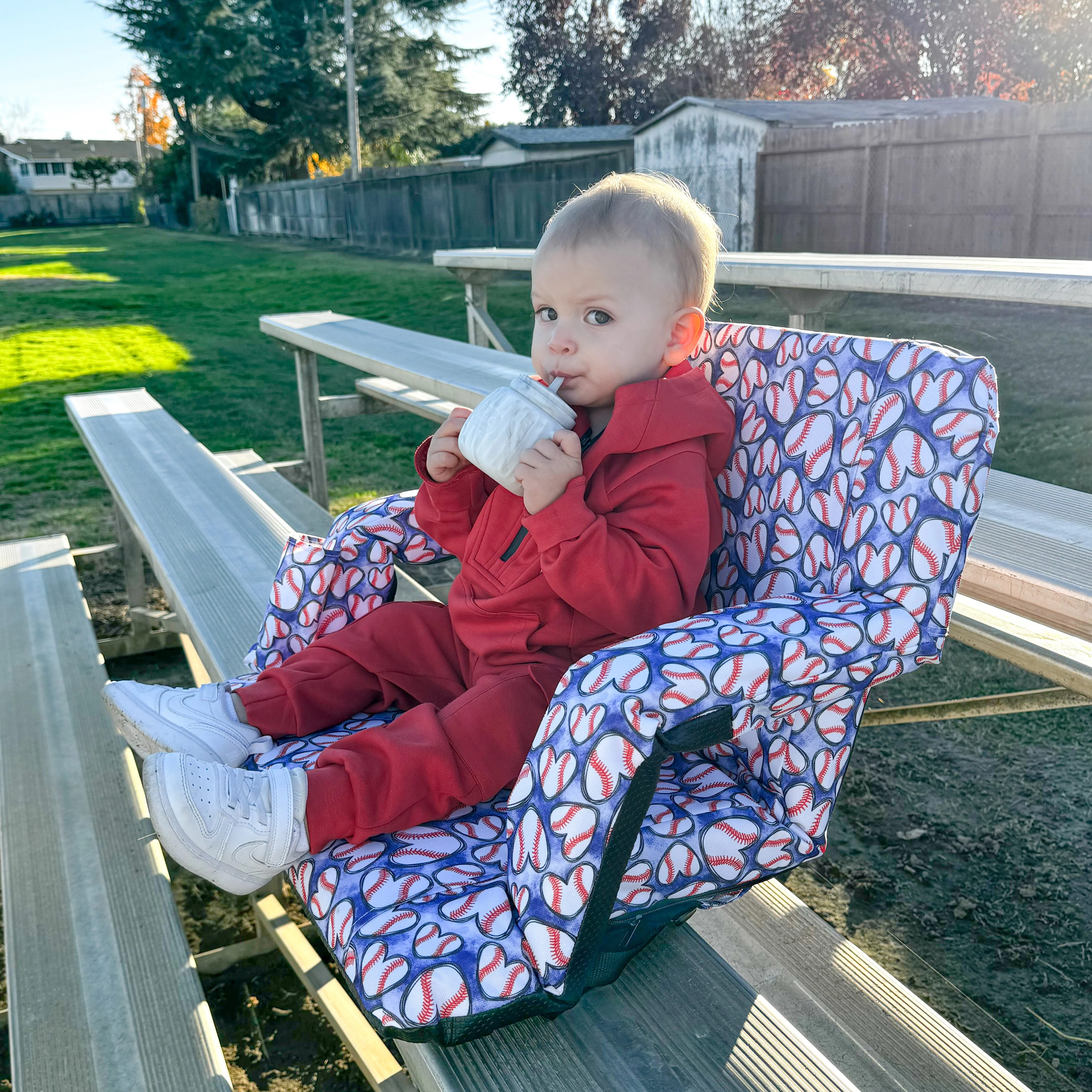 Baseball Hearts 23" Stadium Seat with Armrests - Image 7