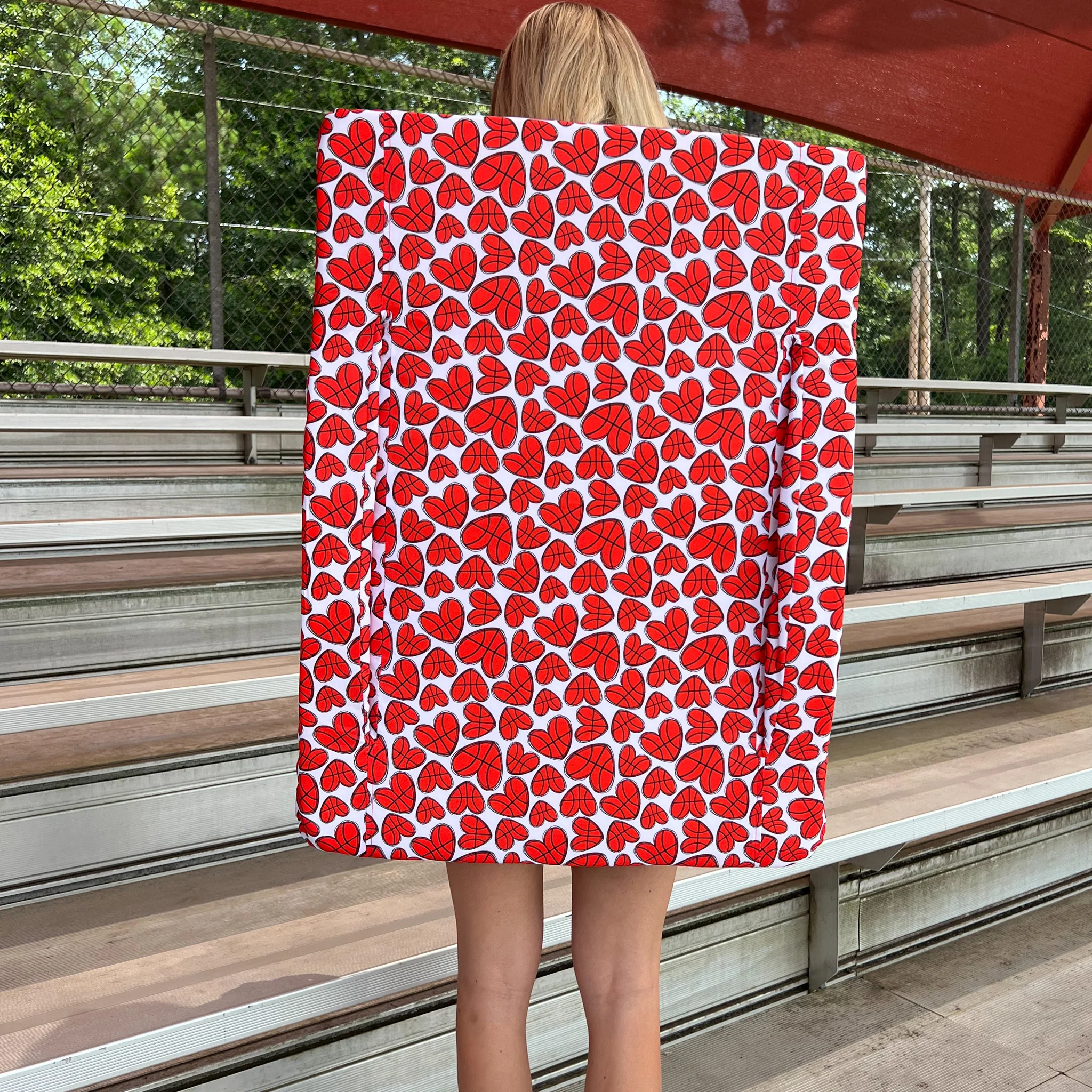 Basketball Hearts 23" Stadium Seat with Armrests - Image 3