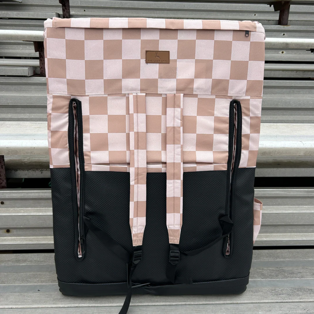 Speckled Beige Checkerboard 23" Stadium Seat with Armrests - Image 4