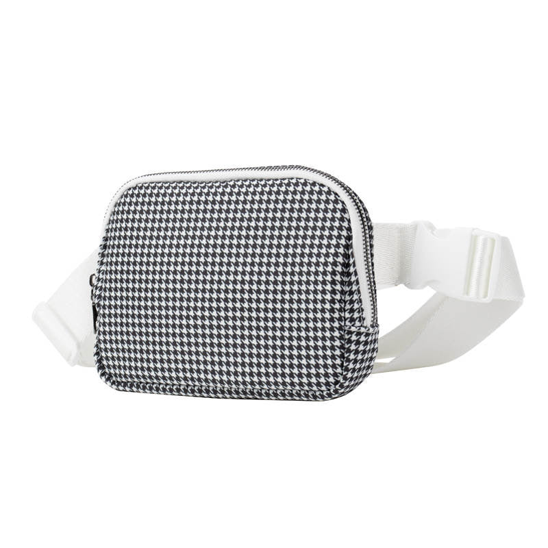 Black and White Houndstooth Easy Carry Belt Bag - Image 3