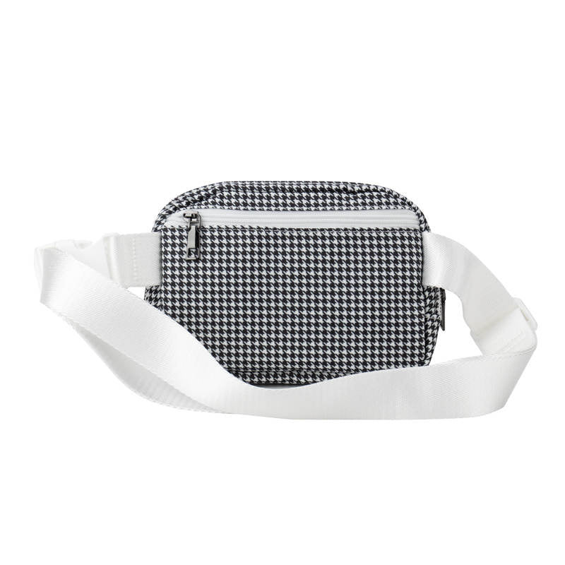 Black and White Houndstooth Easy Carry Belt Bag - Image 4
