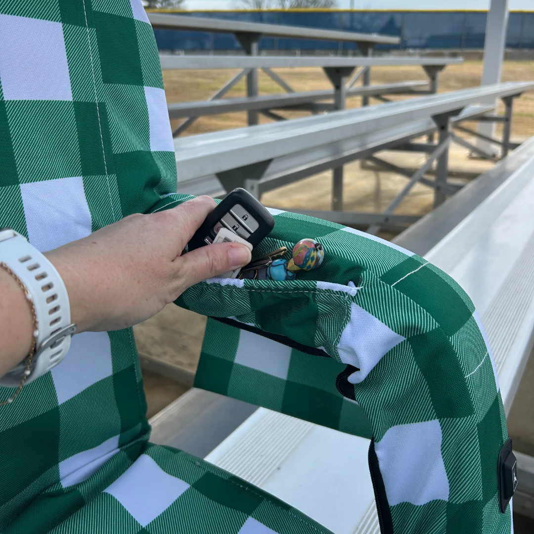 Heated Green Buffalo 23" Stadium Seat with Armrests - Image 6