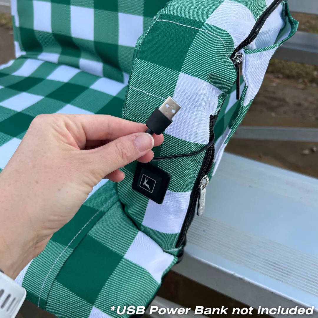 Heated Green Buffalo 23" Stadium Seat with Armrests - Image 7