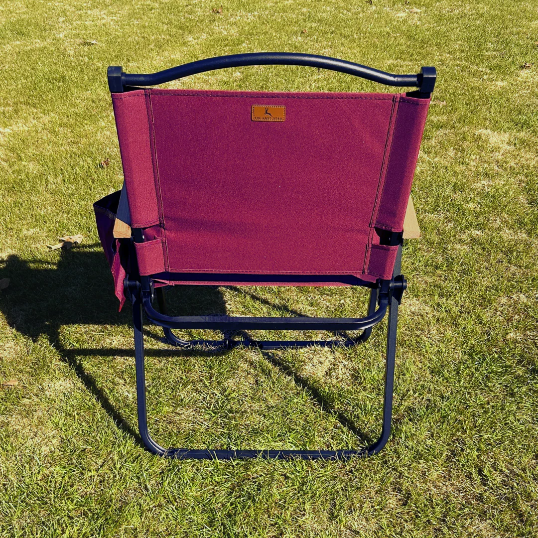 Maroon Folding Lawn Chair - Image 4