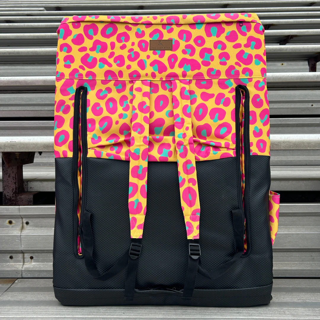 Neon Leopard Print 23" Stadium Seat with Armrests - Image 4