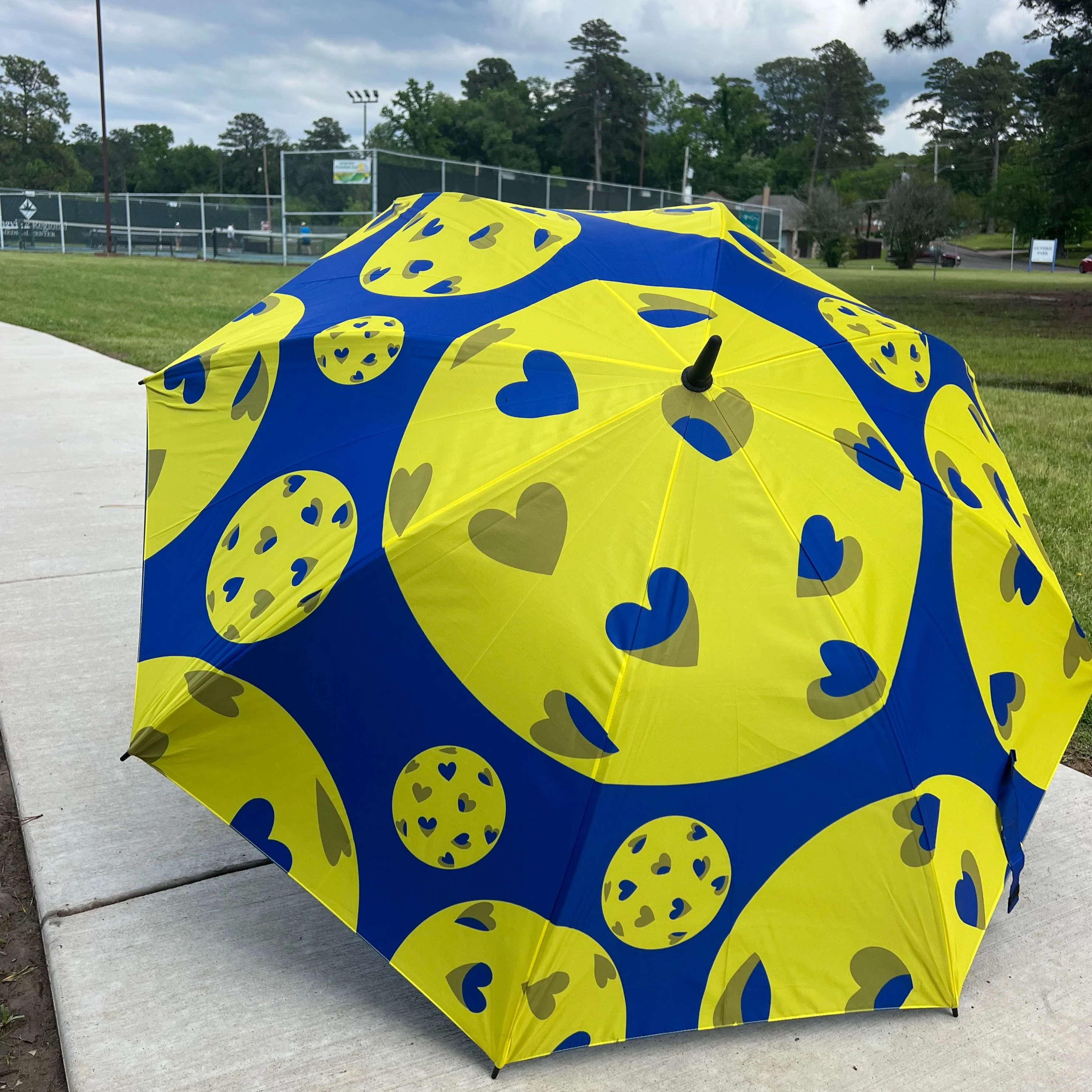 Pickleball Hearts - Large Golf Umbrella - Final Sale - Image 4
