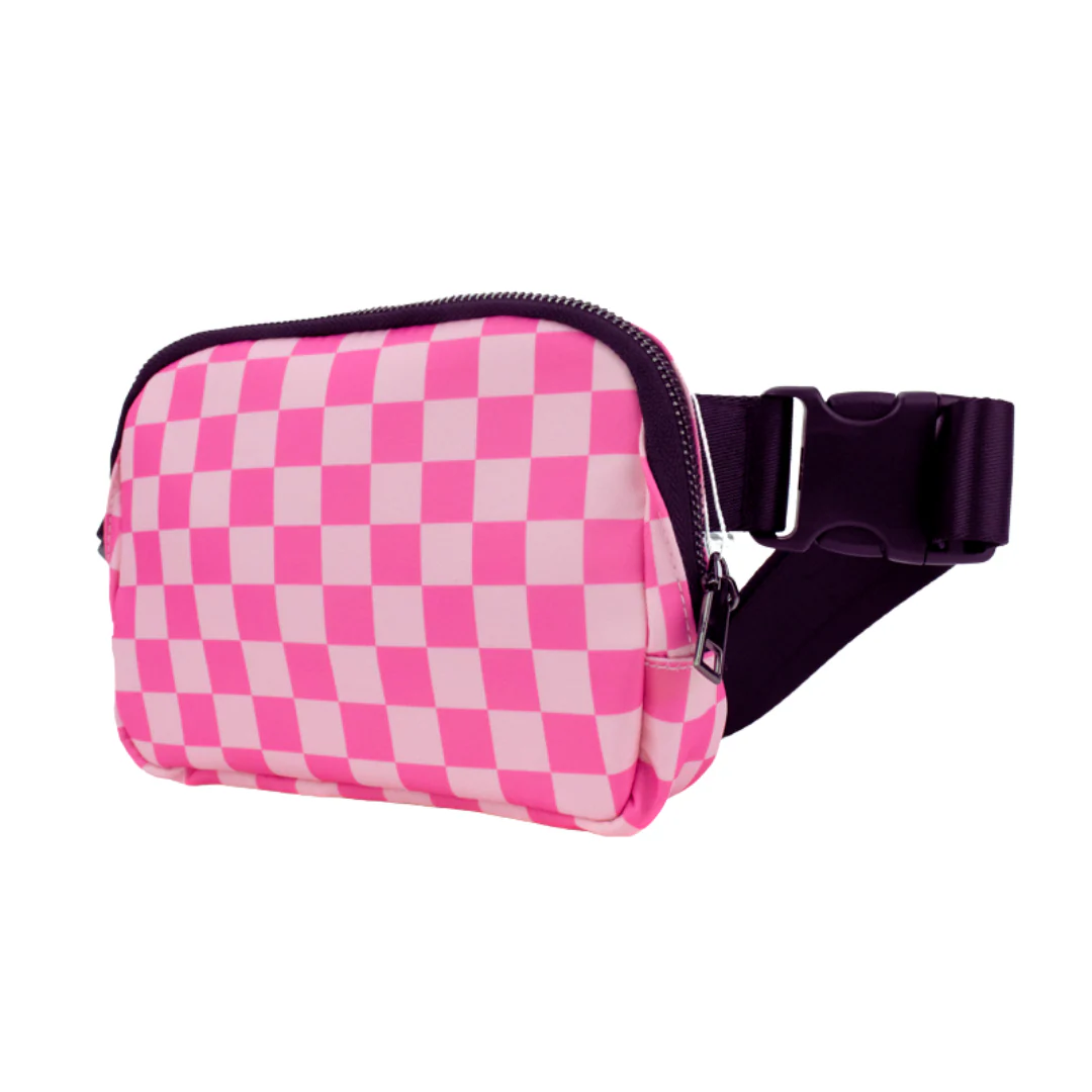 Pink Checkboard Easy Carry Belt Bag - Image 4
