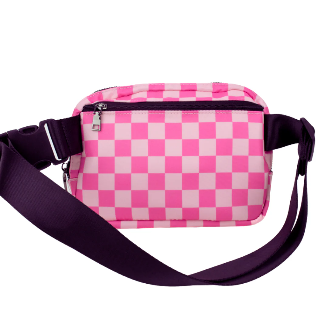 Pink Checkboard Easy Carry Belt Bag - Image 5