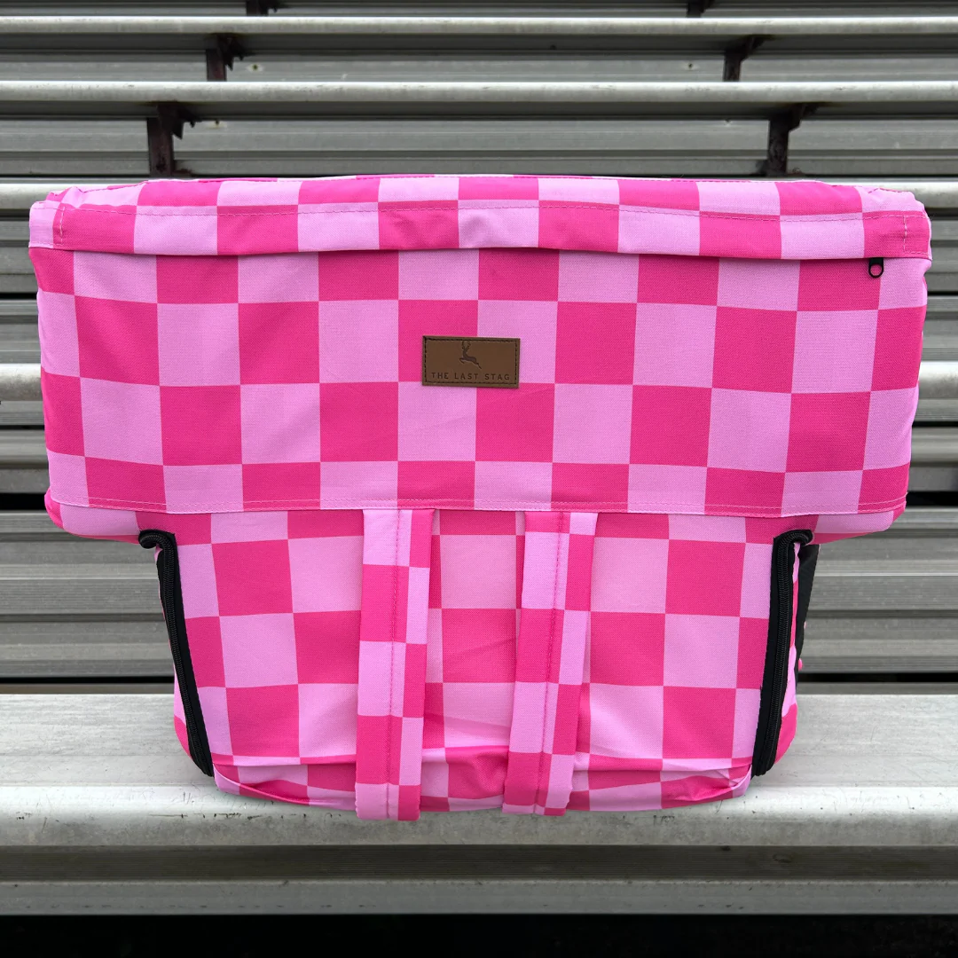 Pink Checkerboard 23" Stadium Seat with Armrests - Image 5