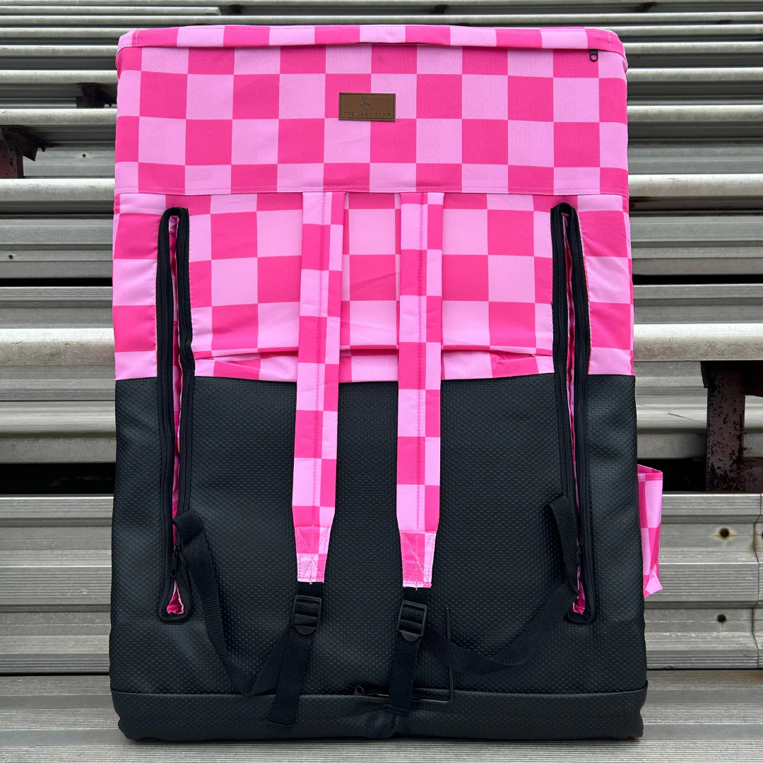 Pink Checkerboard 23" Stadium Seat with Armrests - Image 6