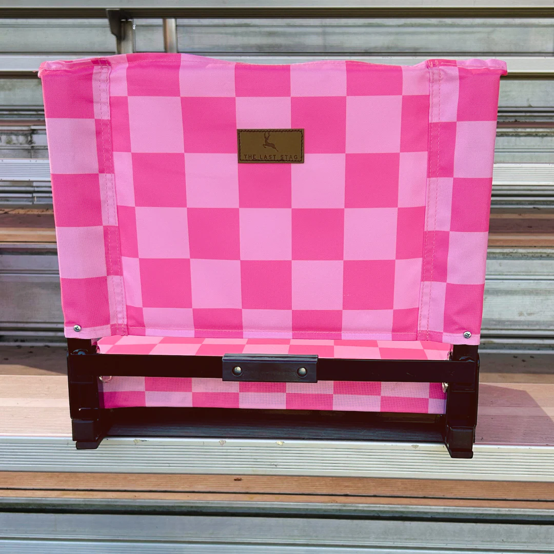 Pink Checkerboard Folding Stadium Seat - Image 3
