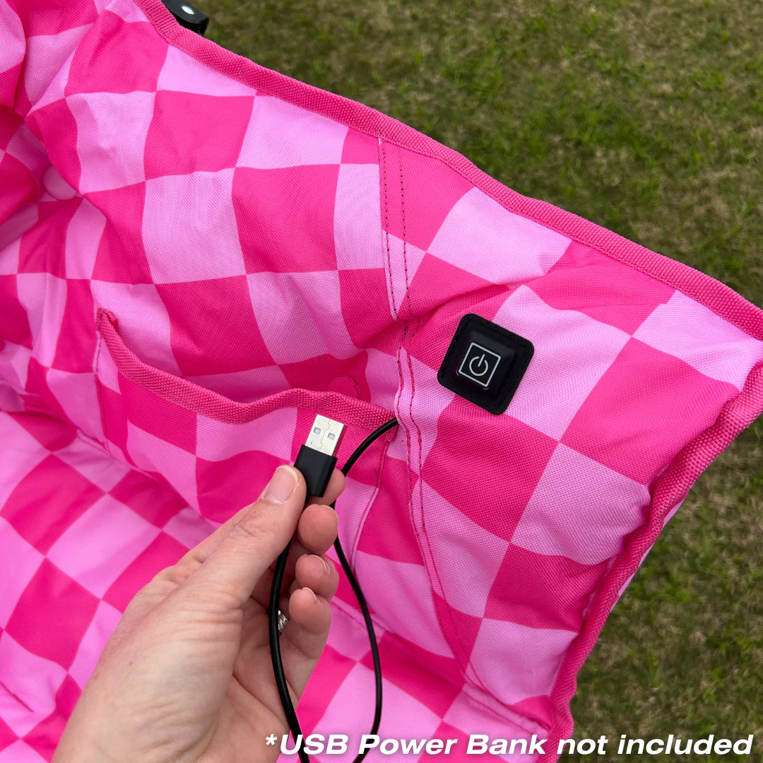 Pink Checkerboard - Heated Sideline Chair - Image 4