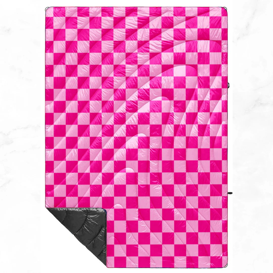 Pink Checkerboard - Indoor/Outdoor Puffy Blanket - Image 5