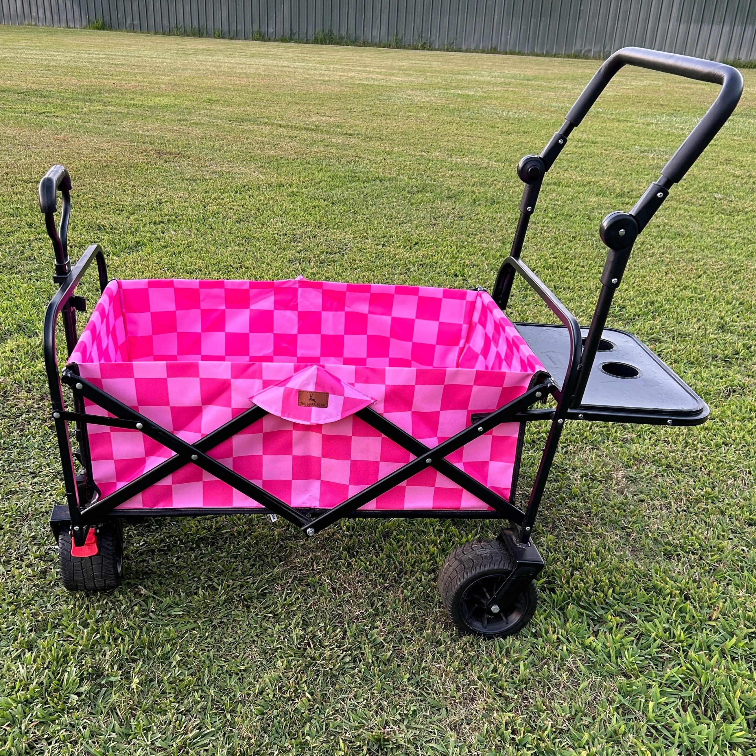 Pink Checkerboard Stroller Wagon - Image 4