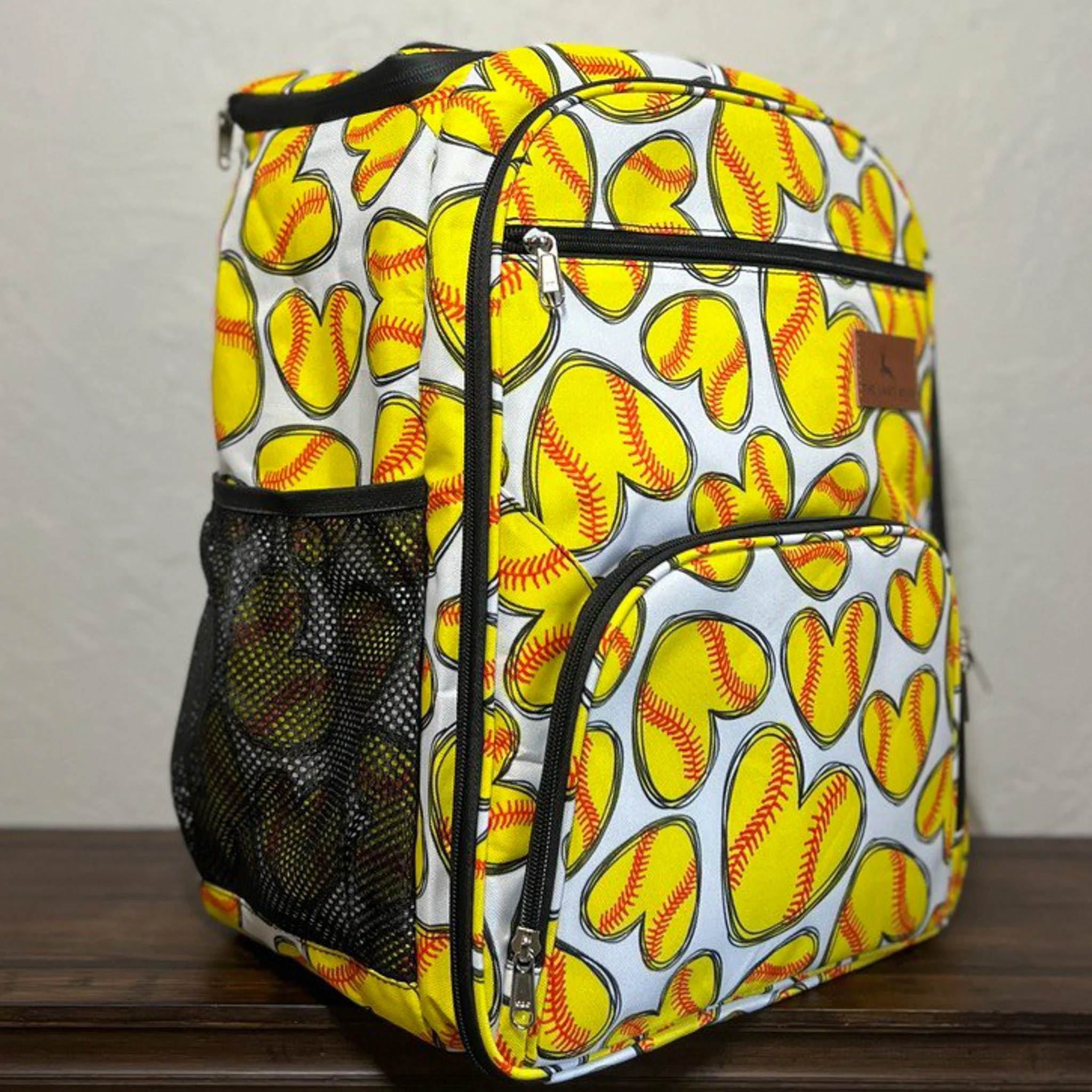 Softball Hearts Backpack Cooler - Image 3