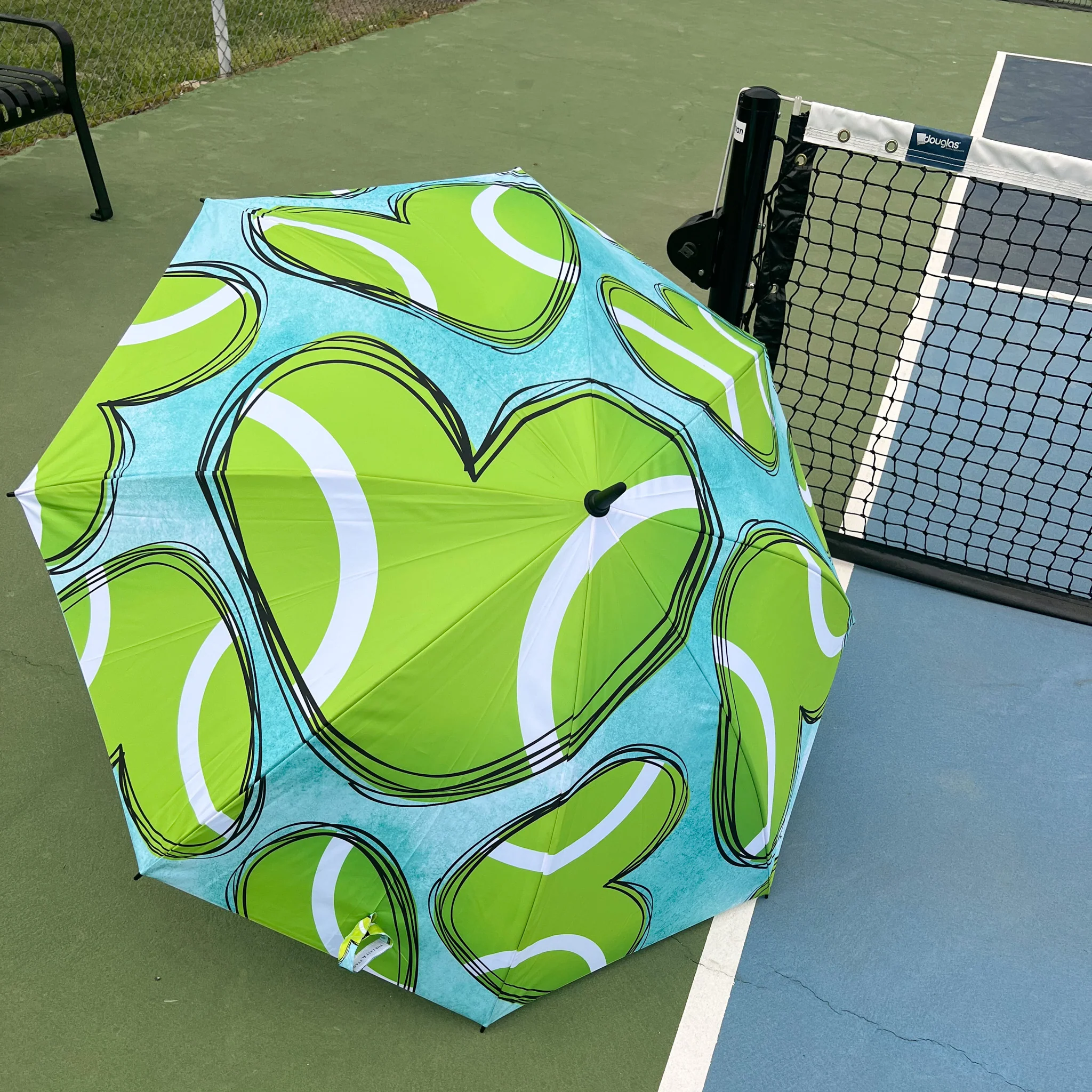 Tennis Hearts - Large Golf Umbrella - Final Sale - Image 3