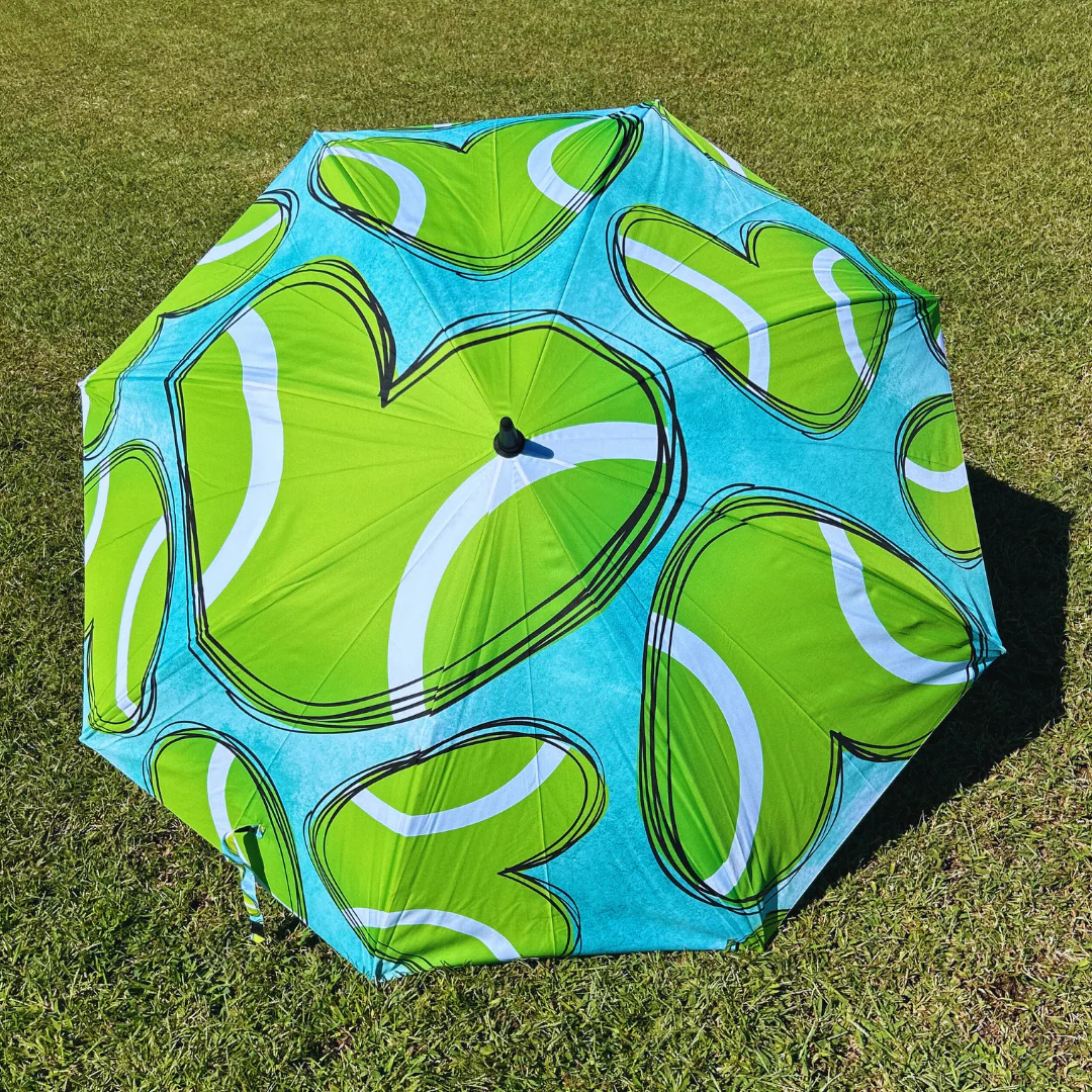 Tennis Hearts - Large Golf Umbrella - Final Sale - Image 4